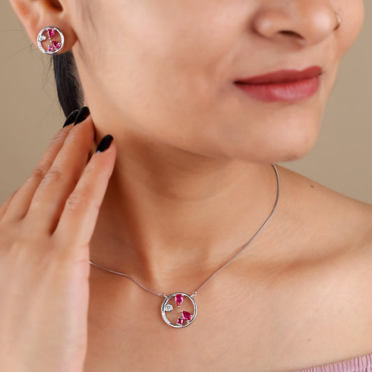 Rosé Constellation 925 Sterling Pendant Set