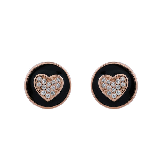 Heart Stud Earrings Accent Love Jewelry for Women