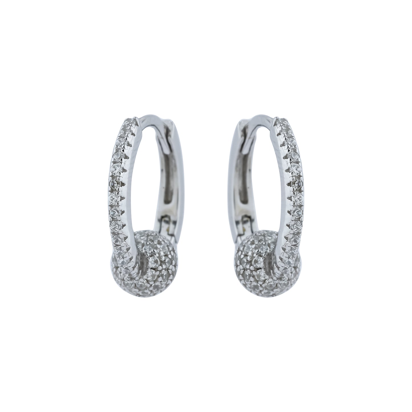 Radiant Orbit Pavé Diamond Hoop Earrings