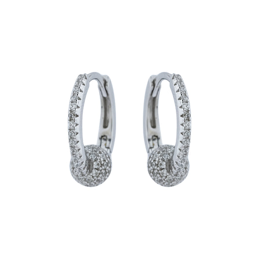 Radiant Orbit Pavé Diamond Hoop Earrings